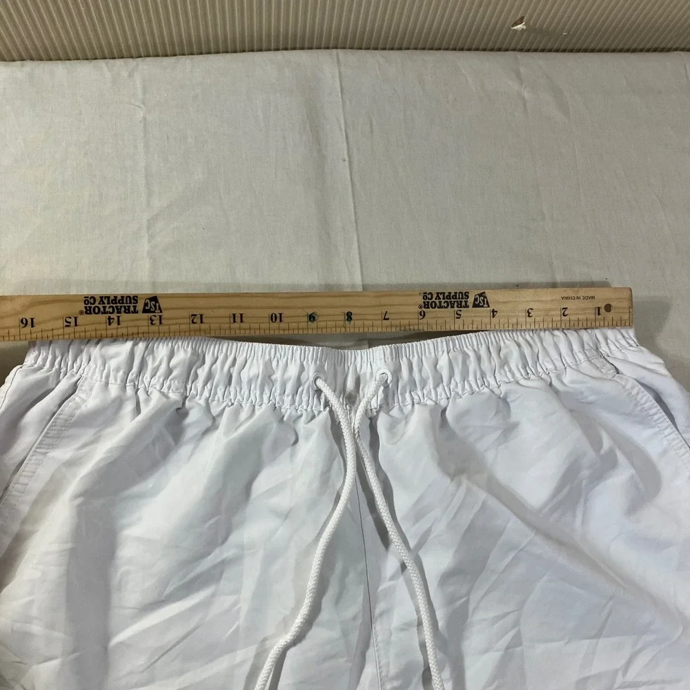 Calvin Klein Mens White Pride Rainbow Logo Swim Trunks Shorts Large 5in Inseam